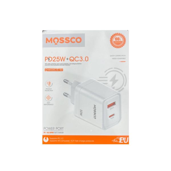 آداپتور شارژ سریع Mossco مدل IC-52 | QC Fast Charger 25W